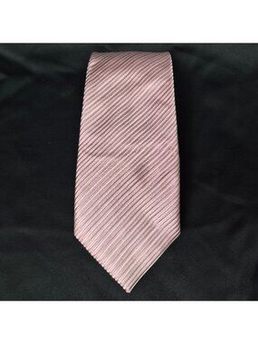 Donald Trump Signature Collection Pink Textured Striped Classic Silk Necktie